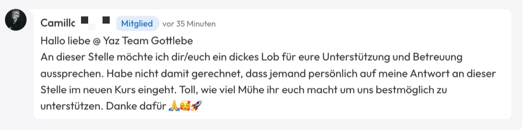 Kundenfeedback Gottlebe