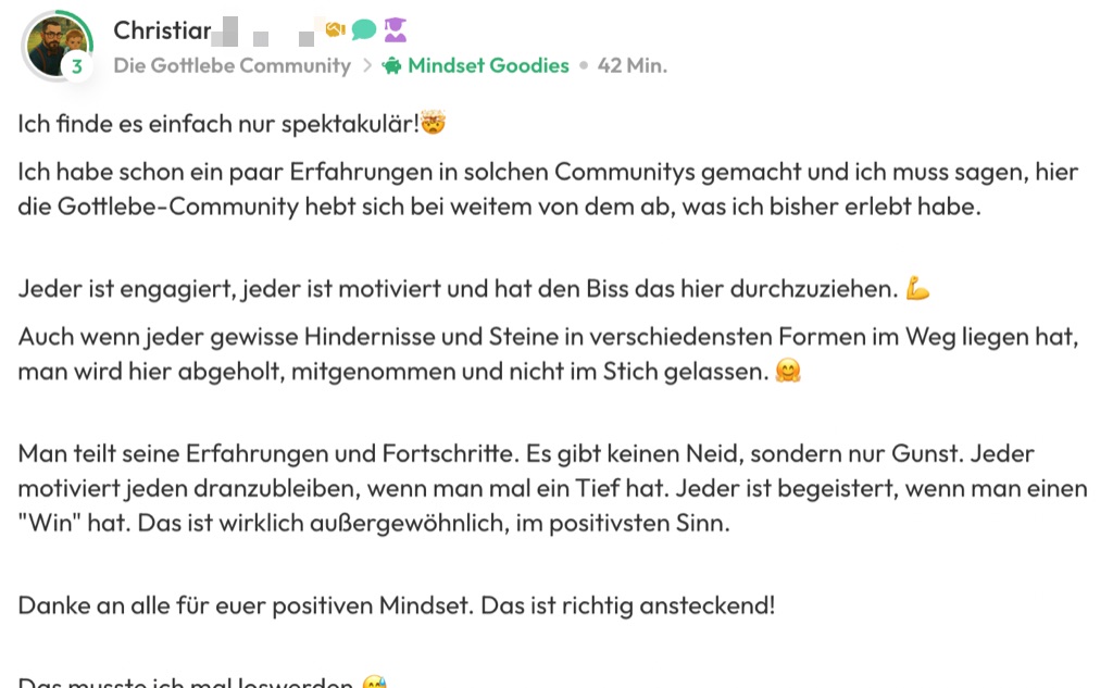 Kundenfeedback Gottlebe