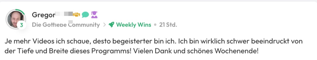 Kundenfeedback Gottlebe