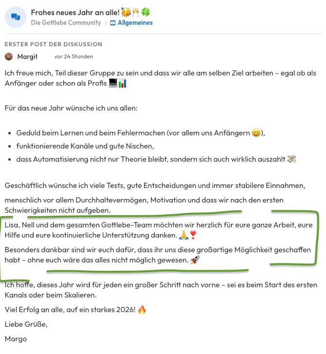 Kundenfeedback Gottlebe
