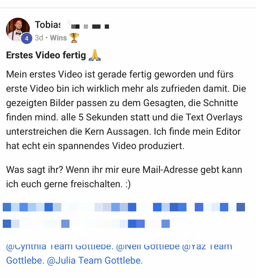 Kundenfeedback Gottlebe