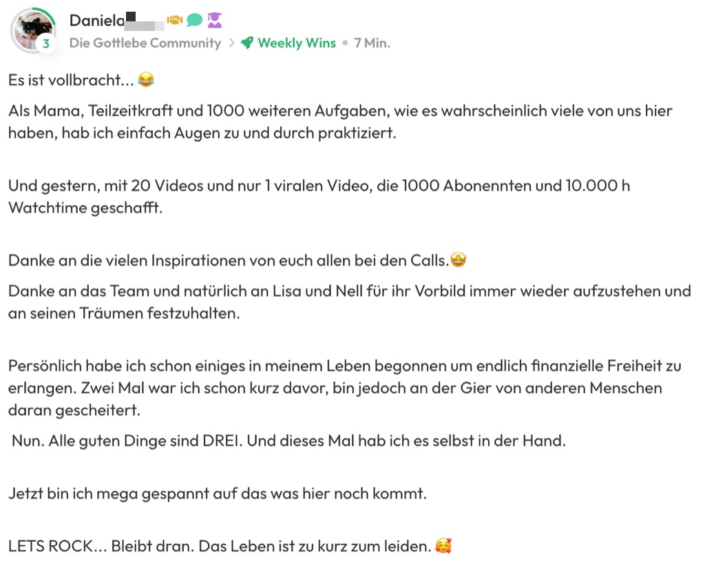 Kundenfeedback Gottlebe