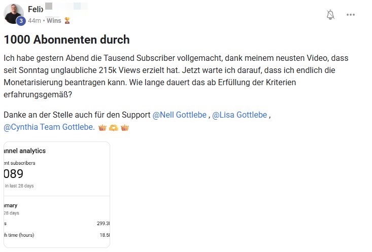 Kundenfeedback Gottlebe