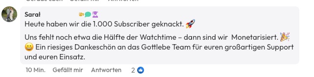Kundenfeedback Gottlebe