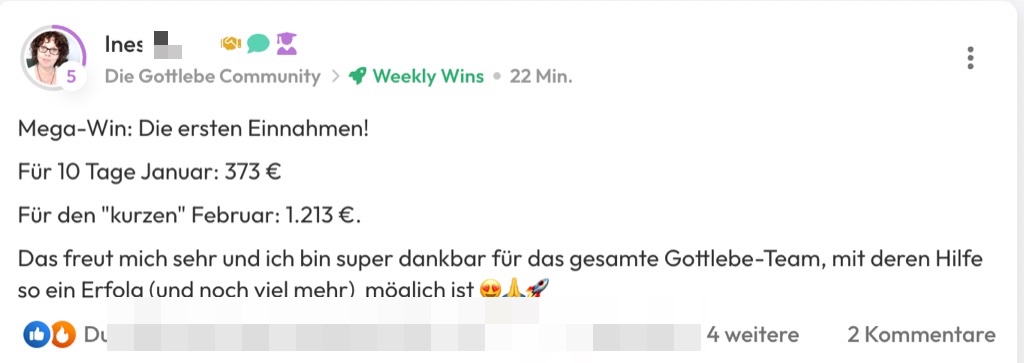 Kundenfeedback Gottlebe