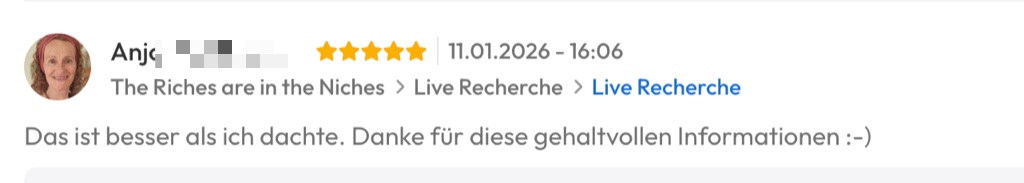 Kundenfeedback Gottlebe