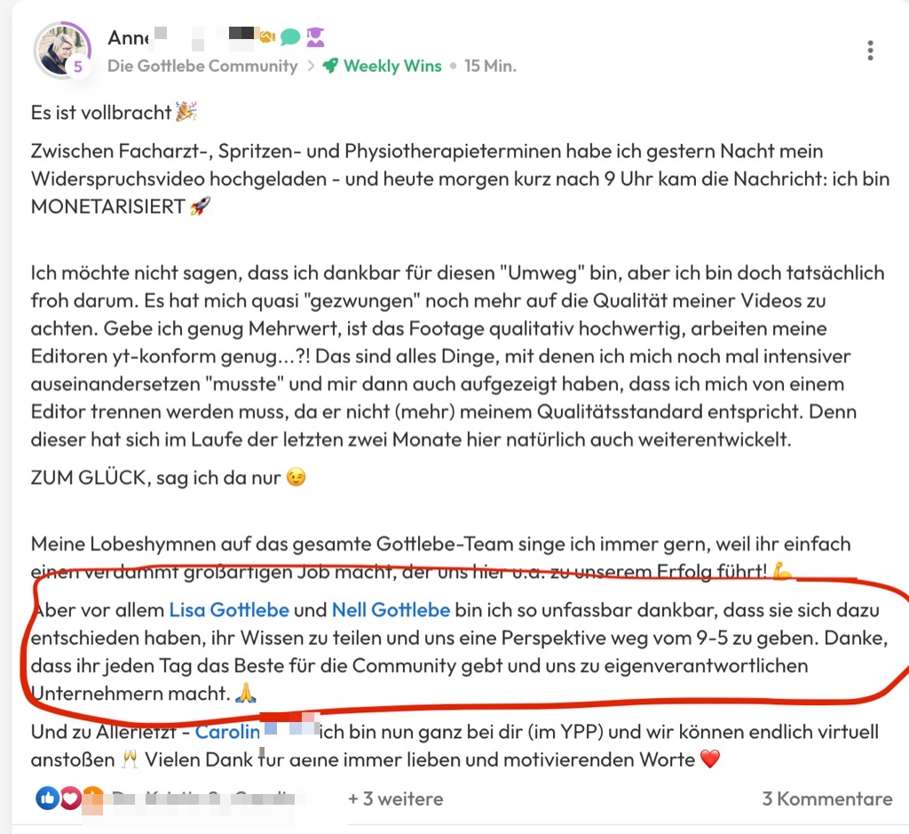 Kundenfeedback Gottlebe
