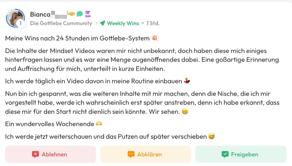 Kundenfeedback Gottlebe