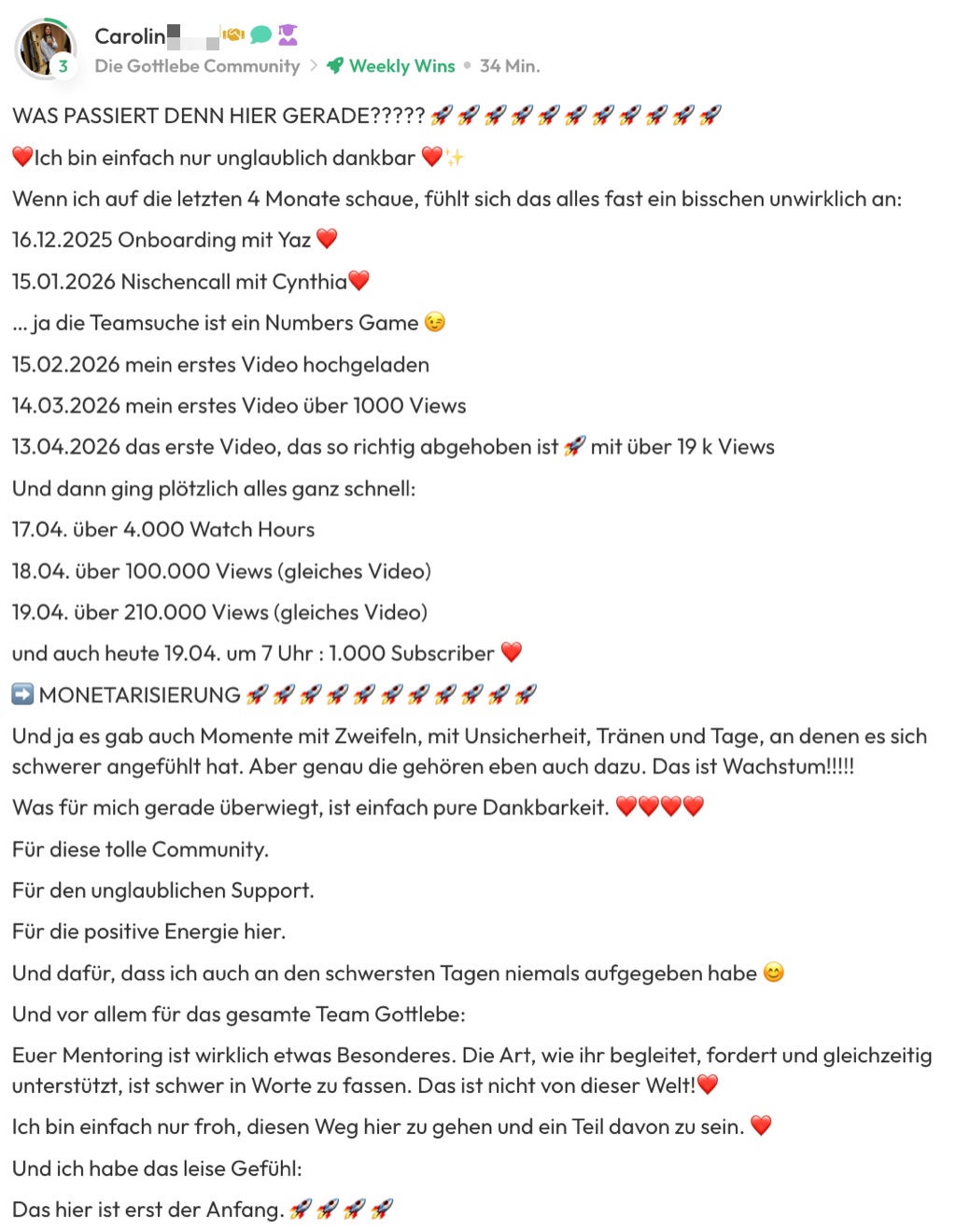 Kundenfeedback Gottlebe