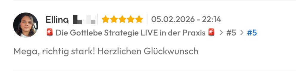 Kundenfeedback Gottlebe