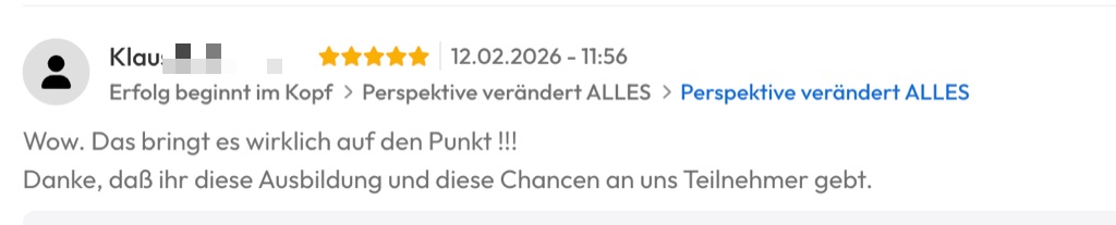 Kundenfeedback Gottlebe