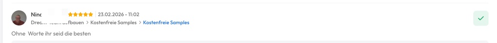 Kundenfeedback Gottlebe
