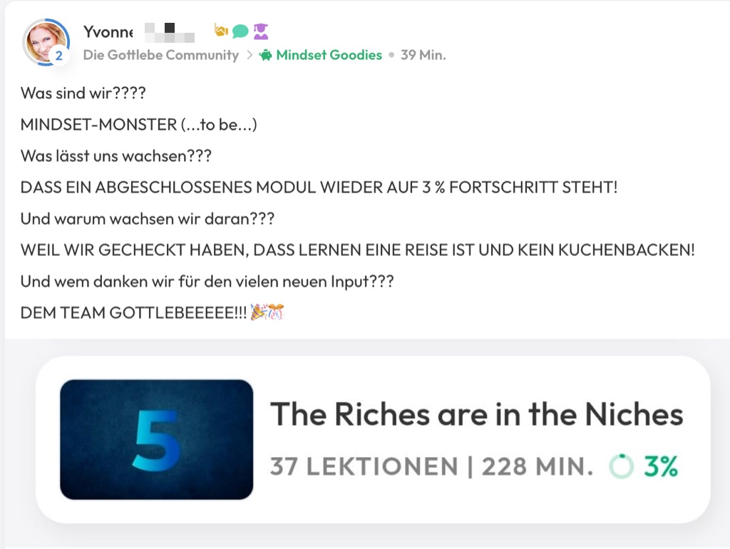 Kundenfeedback Gottlebe